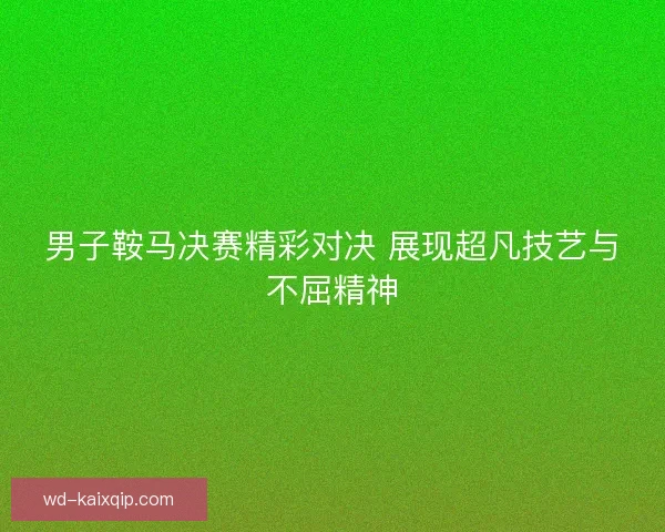 男子鞍马决赛精彩对决 展现超凡技艺与不屈精神 男子鞍马决赛精彩对决 展现超凡技艺与不屈精神