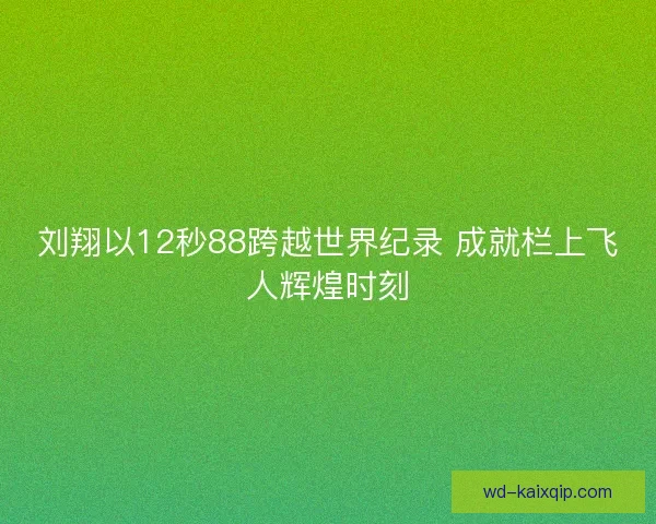 刘翔以12秒88跨越世界纪录 成就栏上飞人辉煌时刻 刘翔以12秒88跨越世界纪录 成就栏上飞人辉煌时刻